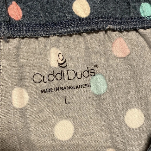 Cuddl Duds Polka Dot Long Sleeve Button Front Pajamas L - Picture 3 of 16